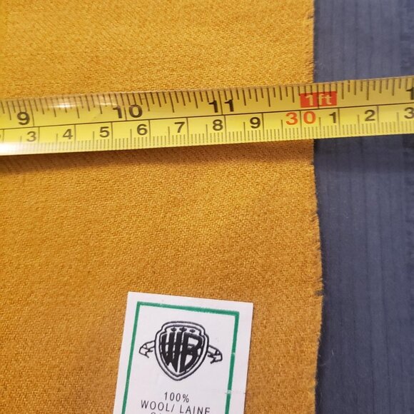 EUC vintage mustard yellow 100% wool scarf - Picture 3 of 4